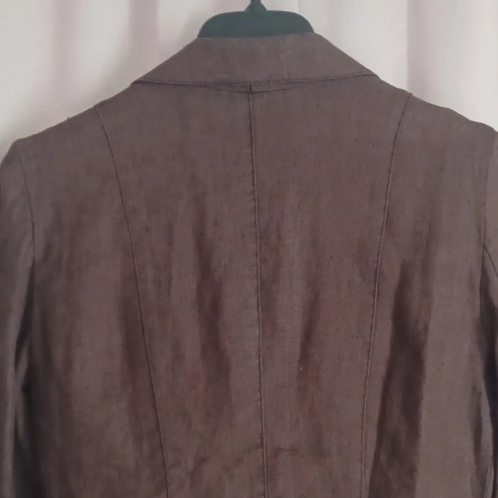 Herry Linen Brown Lightweight Summer Blazer Women's Size 36 Minimalist Capsule